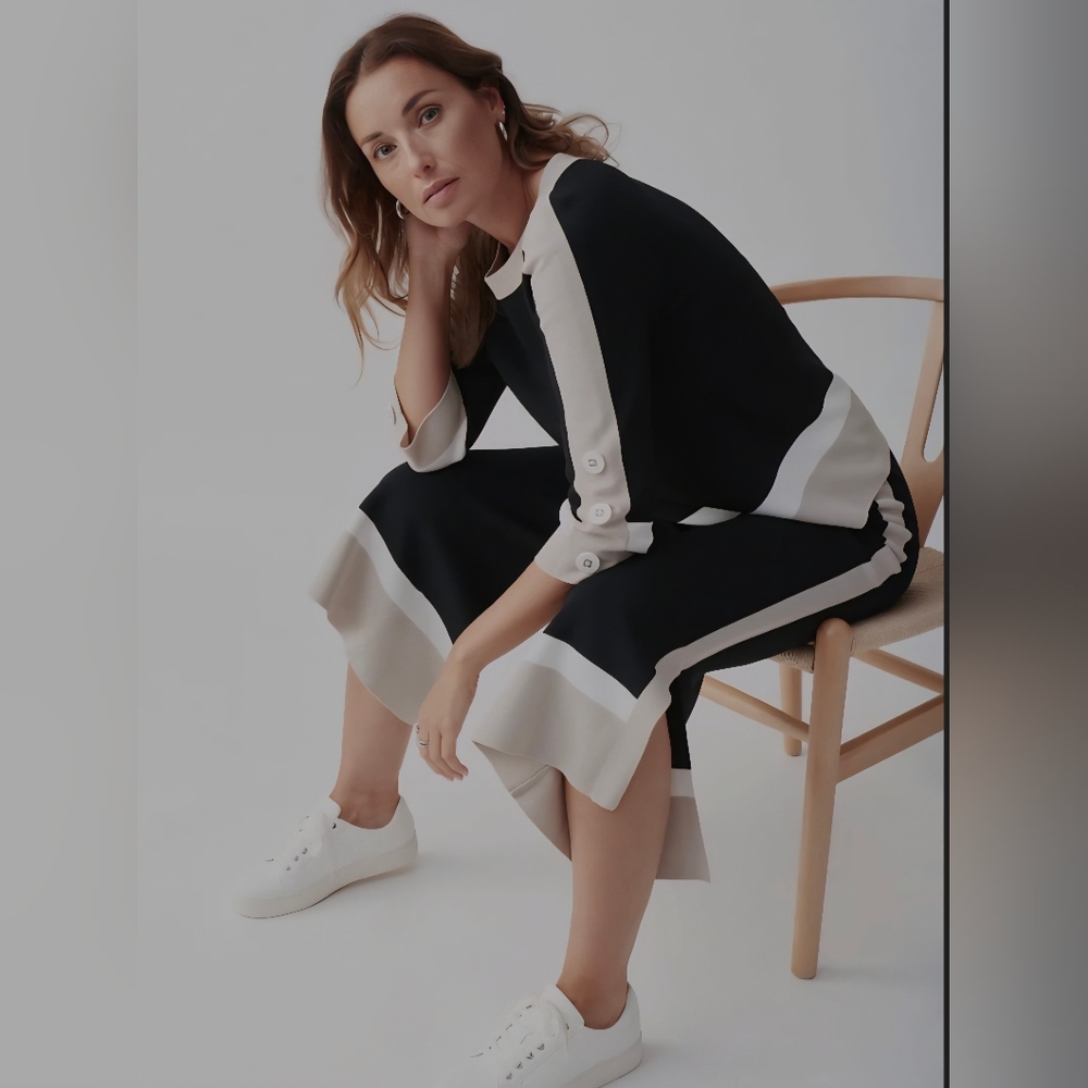 Joseph Ribkoff Black and Cream Jumpsuit